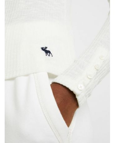 Abercrombie Fitch Bluzka Czarna Haftowane Logo XS