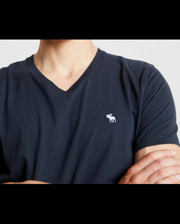 ABERCROMBIE FITCH Granatowy T-Shirt V-Neck