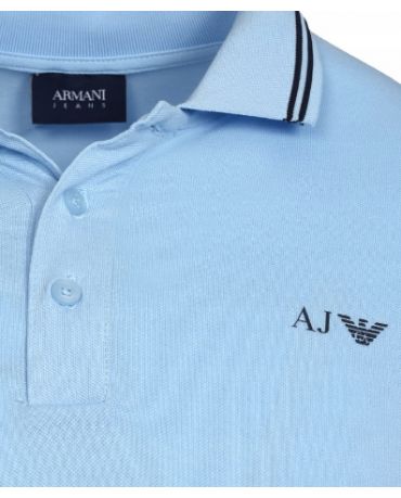 Armani Błękitne Klasyczne Polo Męskie
