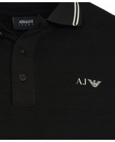 Armani Czarne Klasyczne Polo Męskie