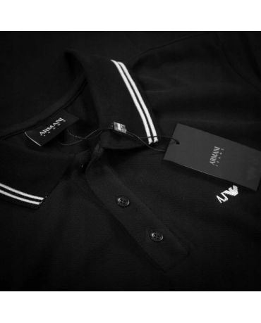 Armani Czarne Klasyczne Polo Męskie