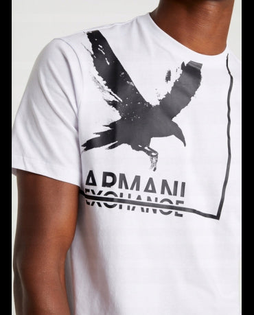 ARMANI EXCHANGE Biała Koszulka O-neck klasyczna