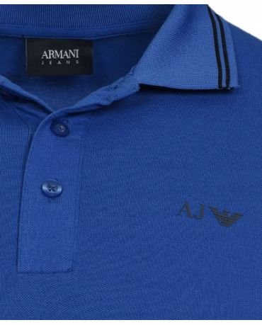 Armani Granatowe Klasyczne Polo Męskie