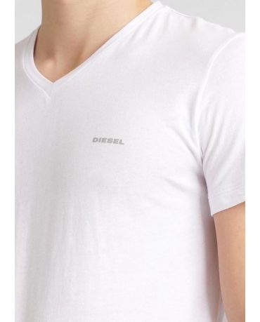 DIESEL Biała Koszulka V-neck Klasyczna