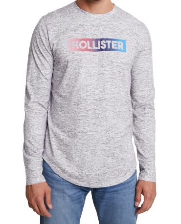 HOLLISTER by Abercrombie Męski Szary Longsleeve Długa Bluza