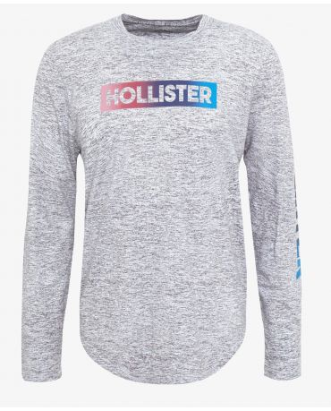 HOLLISTER by Abercrombie Męski Szary Longsleeve Długa Bluza