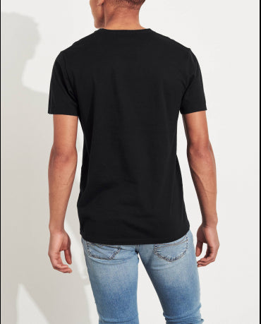HOLLISTER California Black Tshirt Czarny V-Neck