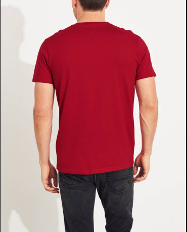 HOLLISTER California Red Tshirt Czerwony O-Neck