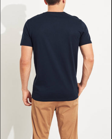 HOLLISTER California Navy Tshirt Granatowy O-Neck