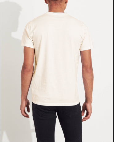 HOLLISTER California Cream Tshirt Kremowy V-Neck
