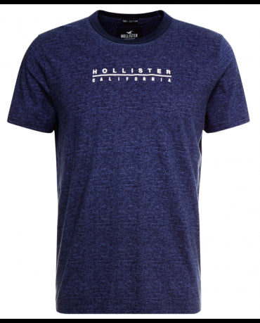 HOLLISTER California Tshirt Męski Haft Granatowy