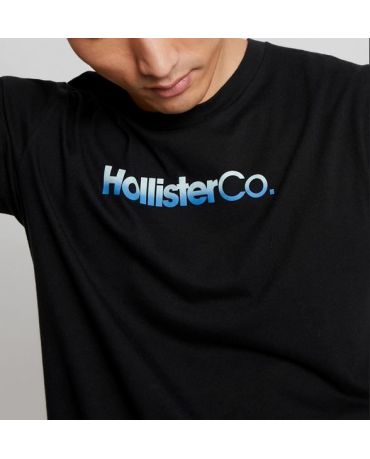 HOLLISTER California Tshirt Męski Nadruk Czarny
