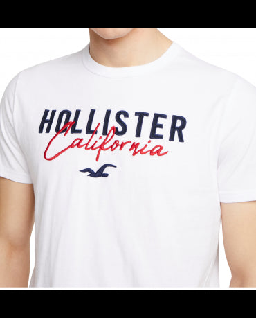 HOLLISTER White Tshirt Navy Red Logo California