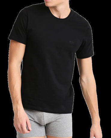 HUGO BOSS Czarna Koszulka O-Neck Klasyczna