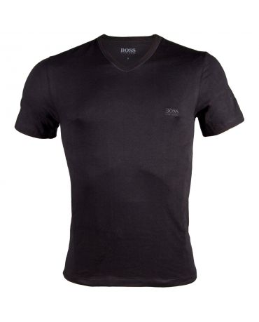 HUGO BOSS Czarna Koszulka V-neck Klasyczna