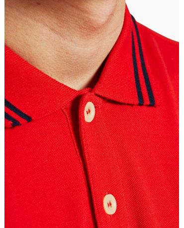 JACK & JONES CZERWONA KOSZULKA POLO S