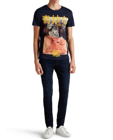 JACK & JONES KOSZULKA ABSTRACT GRANATOWA