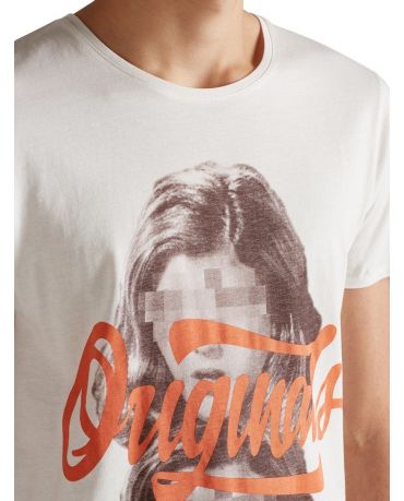 JACK & JONES KOSZULKA ABSTRACT KREMOWA