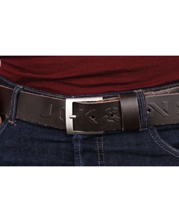 JACK & JONES MĘSKI SKÓRZANY PASEK BRĄZOWY rozmiar 105 W36