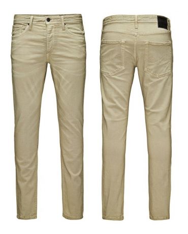 Jack&Jones Beżowe Jeansy Slim Fit Męskie