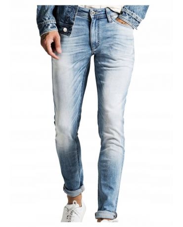 Jack&Jones Błękitne Rurki Męskie Dopasowane Skinny Fit