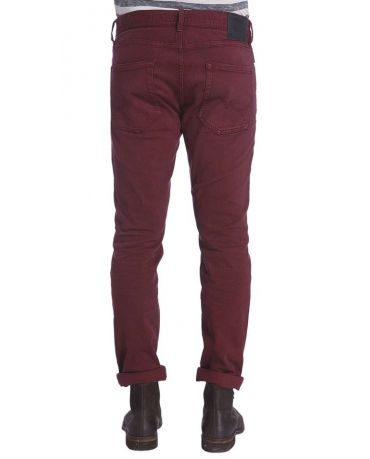 Jack&Jones Bordowe Jeansy Slim fit Rurki