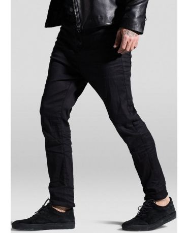Jack&Jones Czarne Jeansy Drop Crotch Luźne