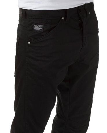 Jack&Jones Czarne Spodnie Materiałowe Luźne Anti Fit