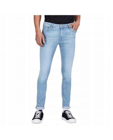 Jack&Jones Dopasowane Błętkitne Jeansy Rurki Skinny Fit