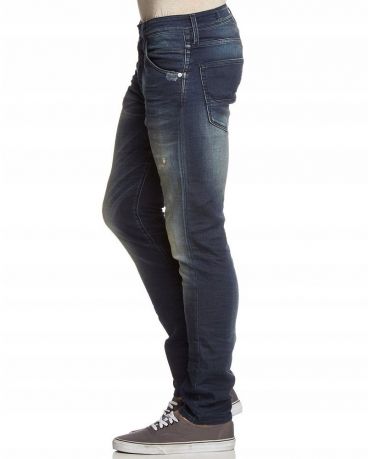 Jack&Jones Indigo Jeansy Slim Fit Przetarcia Męskie