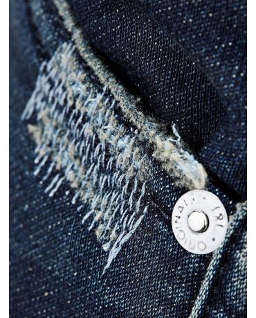 Jack&Jones Indigo Jeansy Slim Fit Przetarcia Męskie