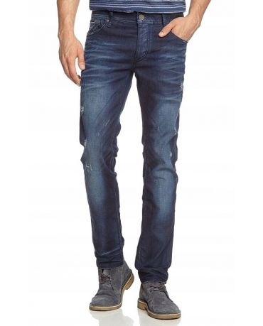 Jack&Jones Jeansy Granatowe Destroyed Denim Przetarcia Slim Fit