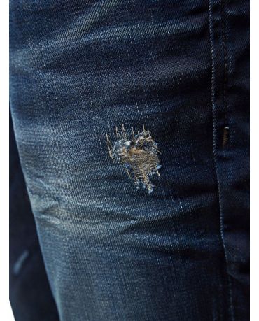 Jack&Jones Jeansy Granatowe Destroyed Denim Przetarcia Slim Fit