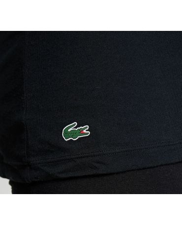 LACOSTE Czarna Koszulka O-neck Slim Fit Klasyk