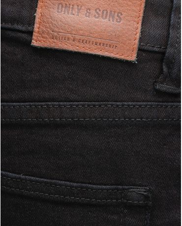 Only&Sons Czarne Klasyczne Jeansy Męskie Grubsze