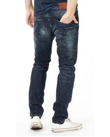 Only&Sons Granatowe Jeansy Męskie Vintage Zwężane