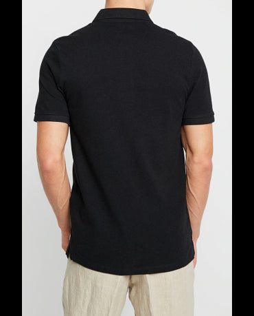 PRODUKT by JACK&JONES CZARNA KLASYCZNA POLÓWKA GŁADKA