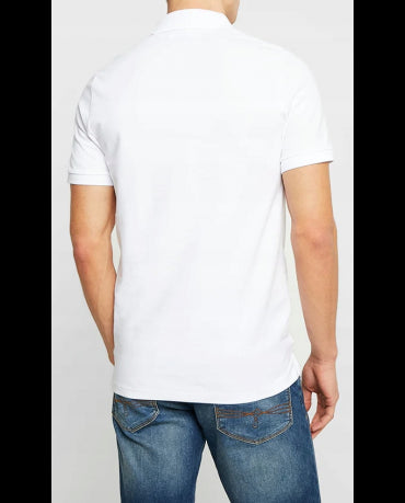 PRODUKT by JACK&JONES BIAŁA KLASYCZNA POLÓWKA GŁADKA