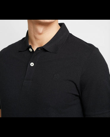PRODUKT by JACK&JONES CZARNA KLASYCZNA POLÓWKA GŁADKA