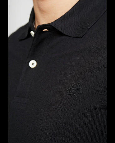 PRODUKT by JACK&JONES CZARNA KLASYCZNA POLÓWKA GŁADKA