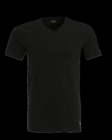 POLO RALPH LAUREN Czarna Koszulka V-neck Klasyczna