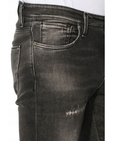 Selected Homme Grafitowe Rurki Meskie Skinny Fit Przetarcia
