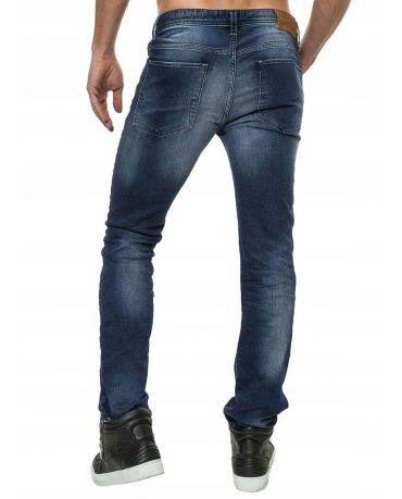 Selected Homme Granatowe Elastyczne Jeansy wygodne Slim Fit
