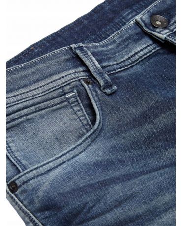 Selected Homme Granatowe Elastyczne Jeansy wygodne Slim Fit