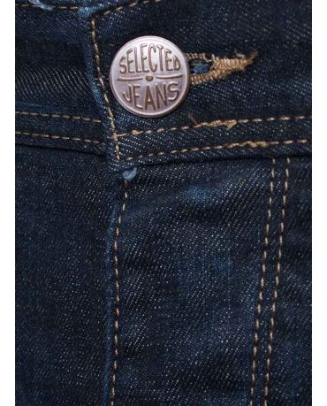 Selected Homme Granatowe Męskie Jeansy Regular