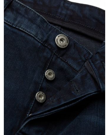 Selected Homme Granatowe Rurki Jeansy Przejaśnienia