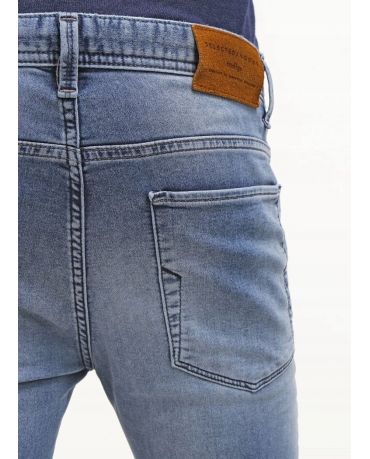 Selected Homme Niebieskie Elastyczne Jeansy Wygodne Slim Fit