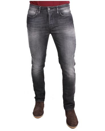 Selected Homme Szare Rurki Męskie Jeansy Skinny Fit