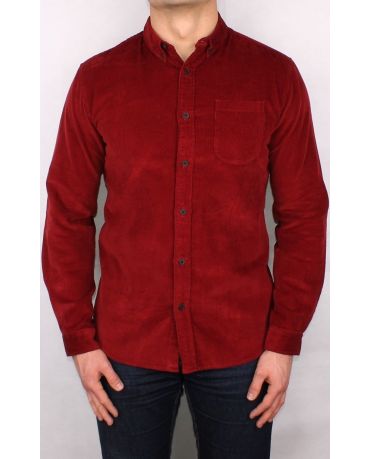 SELECTED HOMME SZTRUKSOWA KOSZULA BORDOWA L