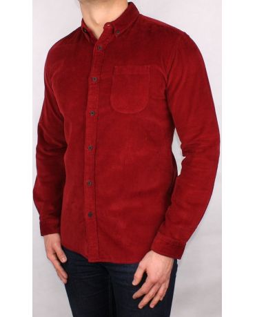 SELECTED HOMME SZTRUKSOWA KOSZULA BORDOWA L